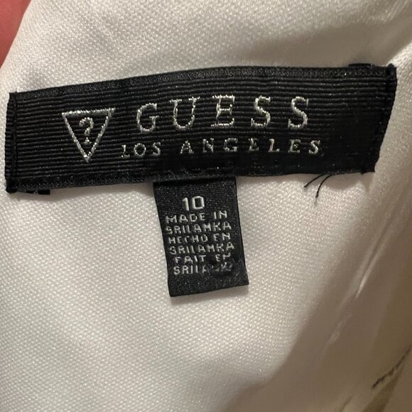 NWT Guess White Sleeveless Lace Trumpet Sheath Dress, Size 10 - Picture 14 of 16